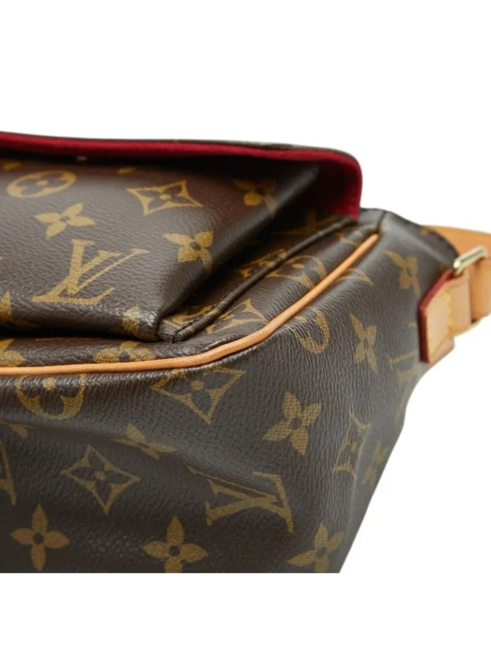 Louis Vuitton Monogram Viva Cite PM Crossbody Shoulder Bag Brown Leather